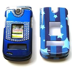LG Verizon VX8600 AX8600 Hard Covers Blue Diamonds & Blue Stars and Stripes (2 for 1)