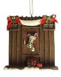 Snowfall Valley Barn Door With Stocking & Verse Christmas Ornaments