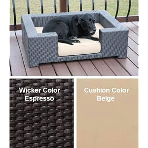 All Weather Resin Wicker Pet Bed Cushion Included All Weather Resin Wicker Pet Bed Cushion Included