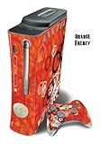 Skin Decal Cover for Xbox 360 Console + two Xbox 360 Controllers - Orange Frenzy