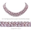 Triple Strand 16-18 Inches 6-7mm Purple Oval Shape Freshwater Cultured Pearl Necklace