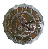 Roping Cowboy Rust Patina and Burnished Steel Wall Clock (18 inch)