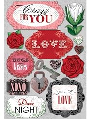 Art and Craft Supply: Karen Foster Design Acid and Lignin Free Scrapbooking Sticker Sheet, Crazy for You - Karen Foster