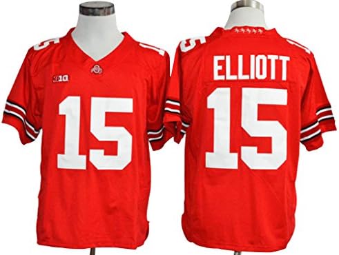 WEENKS Men's 2015-2016 Ezekiel Elliott 15 Ohio State Buckeyes College Football Jersey XL Red
