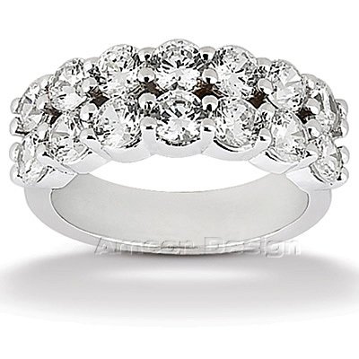 51KC8tkYMvL 14K White Gold Wedding band 1.60CT Round Cut