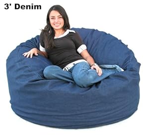 3-feet Denim Cozy Sac Bean Bag Chair Love Seat
