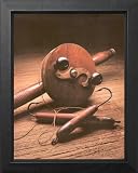 Vintage Old Wooden Hooks And Fishing Rod Photo Picture Framed Art Print