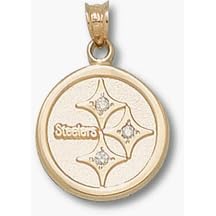 Pittsburgh Steelers Steelers Logo 5 8 Pendant with 3 .02 Diamonds - 14KT Gold Jewelry
