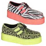 Demonia Men's V-CREEPER-507UV, 2 1/2 Platform UV Cheetah Veggie Creeper Shoes