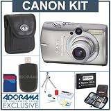 Canon Powershot SD950 IS Digital Elph Camera Silver Kit with 2GB SD Memory Card, Spare NB-5LType Lithium-ion Battery, Camera Case, USB 2.0 SD Card Reader, Table Top Tripod, Digital Memory Wallet(4), Professional Lens Cleaning Kit