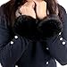 LOCOMO Faux Rabbit Fur Hair Soft Wrist Band Ring Cuff Warmer FAF031BLK Black