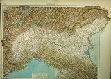 1910 GERMAN MAP FRANCE ITALY EUROPE ANTIQUE PRINT