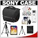 Sony LCS-SC8 Soft Digital SLR Camera Carrying Case with 32GB Card + Tripod + Accessory Kit for DSLR-A290, A390, A560, A580, SLT-A33, A35, A65 & A77 Digital SLR Cameras