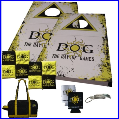 Portable Cornhole Set by The Day of Games - 2 Boards, 8 Bags