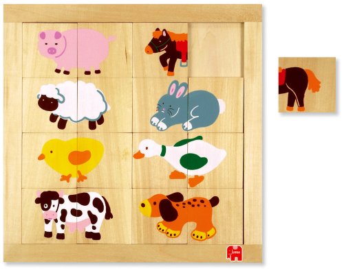 Jumbo Spiele 18027 - Holzpuzzle Wer gehoert zusammen?
