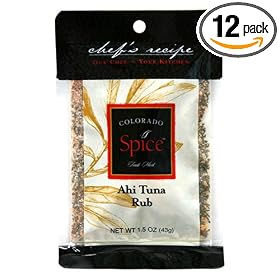 Colorado Spice Company, Seafood Spice, Ahi Tuna Rub, 1.5-Ounce Packet (Pack of 12) by Colorado Spice