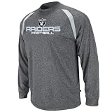 NFL Men's Oakland Raiders Fanfare IV Adult Long Sleeve Crew Neck Synthetic Marled Tee (Charcoal Marled/Sport Gray, Small)