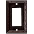 Brainerd 64405 Beaded Single Decorator Wall Plate / Switch Plate / Cover, Venetian Bronze