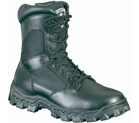 Rocky Mens AlphaForce Safety Black Leather Boot 7 M US