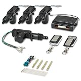 Car Truck Auto Keyless Entry Actuator Motor Power Door Lock Kit with Black Chrome 2 Button Slide Covered Remote Control