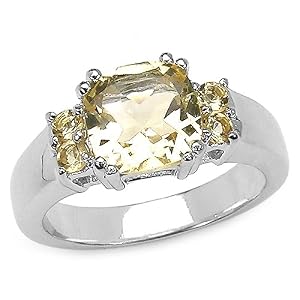 Buy 2.50 Carat Genuine Citrine Sterling Silver Ring