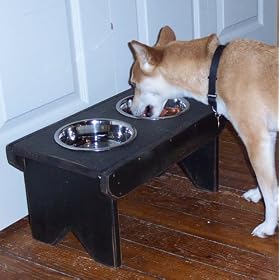 Hand Made Primitive Style Raised Dog Feeder - Custom Built - Choice of Height and Color