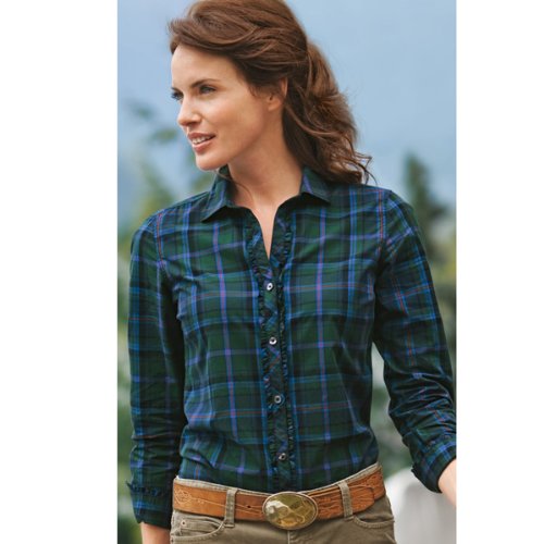 (エディー・バウアー) Eddie Bauer 長袖ポプリンプラッドシャツ