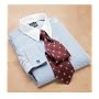 Signature Wrinkle-Free White Point Collar, Self French Cuff Stripe Dress Shirt
