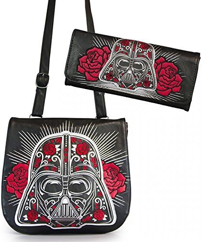 Star Wars Darth Vader Sugar Skull Rosses Crossbody Bag & Wallet SET