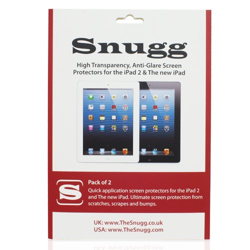 Snugg iPad High Transparency Screen Protectors (pack of 2) - Includes Microfiber Cloth and Anti Bubble Leveller - Compatible with iPad 2, 3 & 4