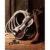 Cowboy Lasso Violin Boots Pearls Spurs Art Print POSTER