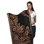 Jamavar Shawl / Wrap with Antique Floral Checks Paisley Beads & Sequins(28"X78") 17 Exclusive Themes