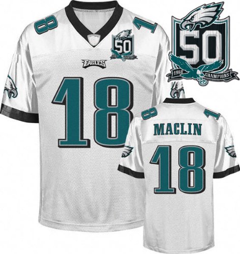 Philadelphia Eagles 18 Jeremy Maclin White Jerseys Authentic Football Jersey Size 48-56 (Please Select the Size When You Order, Can Do Drop Shipping)