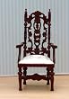 Dollhouse Miniature Artisan Hand Carved Ornate Arm Chair