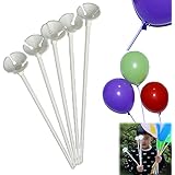 Dazzling Toys 72 Pcs Plastic White Balloon Sticks with Cup Party Decor