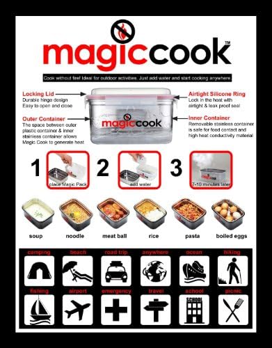 Magic Cook Heat Pack Refills (Compatible w/ Magic Cook Cup) (Quantity 10 Packs)