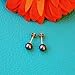 14k Yellow or White Gold or Sterling Silver AAA Dyed Black Freshwater Cultured Pearl Stud Earrings