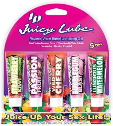 ID Juicy Water-Based, Edible Lubricant - Assorted 5 Pack Sampler by Westridge Labs, Inc.