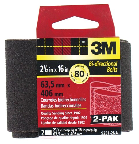 3M 9250NA-2 2-1/2-Inch x 16-Inch Fine Grit Power Sanding Belt
