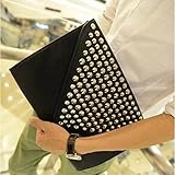 3WAY メンズ クラッチ バッグ レザー 秋 冬 【 スタッズ × ブラック 】 (単品) クラッチバッグ