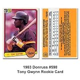 Donruss 1983 Tony Gywnn Rookie Card