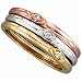 14K Tricolor Diamond Stackable Ring