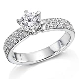 Certified, Round Cut, Solitaire Diamond Ring in 18K Gold / White (1 1/2 ct, K Color, VS2 Clarity)