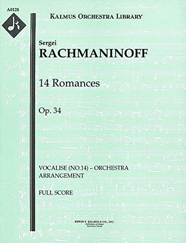 14 Romances, Op.34 (Vocalise (No.14) – orchestra arrangement): Full Score (Qty 2) [A0128]