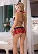 6Pc Rock And Roll Dropout Skirt Set Roleplay Sexy Lingerie Intimate Apparel With Skull Applique (Black;One Size)