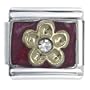 Golden Italian Charm Bracelet Flower Birthstones Jewelry