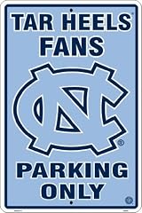 NORTH CAROLINA TARHEELS Metal Parking Sign 12 x 18 embossed