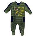 Dr. Seuss Eggs And Ham Stripe Newborn Footie Coverall, Green