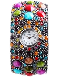 Yesurprise Charm Lady Crystal Cuff Bracelet Bangle Watch