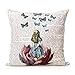 Sengreat 1818inch Unique Fashion Design One side print Satin fabric Alice In Wonderland Throw Pillow case Decorative Home Decor Cushion Pillows